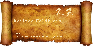 Kreiter Felícia névjegykártya